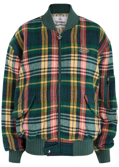 Vivienne Westwood Bernardo Tartan Wool-blend Bomber Jacket In Multicoloured