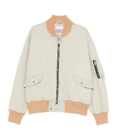 Vivienne Westwood Long-sleeved Zip-up Jacket In White