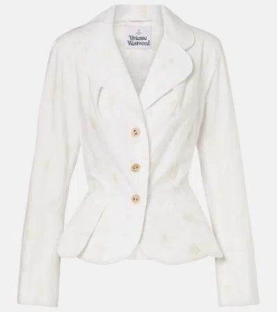 Vivienne Westwood Bettina Floral Cotton-blend Blazer In White