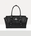 Vivienne Westwood Bettina Medium Handbag Shiny Veget Tanned Black