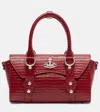 Vivienne Westwood Bettina Mini Croc-effect Leather Tote Bag In Red