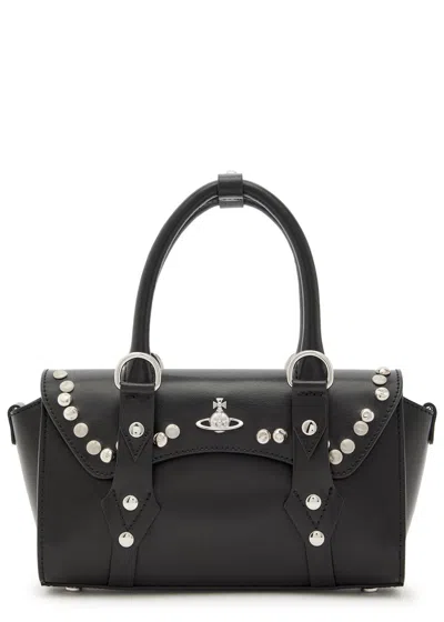 Vivienne Westwood Bettina Mini Crocodile-effect Leather Cross-body Bag In Black