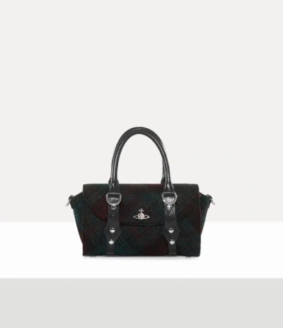 Vivienne Westwood Bettina Mini Crossbody Harris Tweed Check Dark-check In Metallic