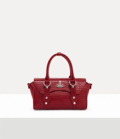 Vivienne Westwood Bettina Mini Crossbody Mini Croc-embos Db Red