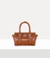 Vivienne Westwood Bettina Mini Crossbody Shiny Veget Tanned Camel In Brown