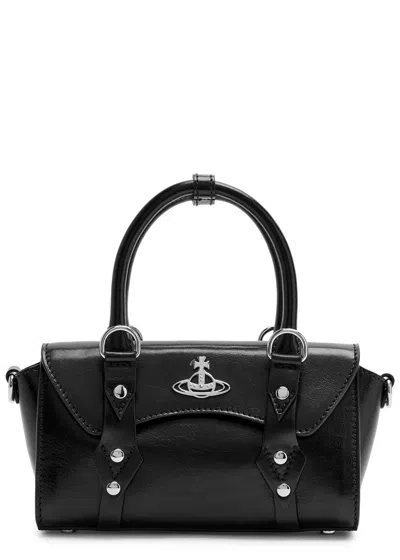 Vivienne Westwood Bettina Mini Leather Cross-body Bag In Black