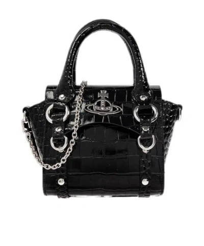 Vivienne Westwood Betty Double Handle Handbag In Black