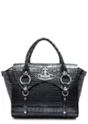 Vivienne Westwood Betty Medium Crocodile-effect Leather Top Handle Bag In Anthracite