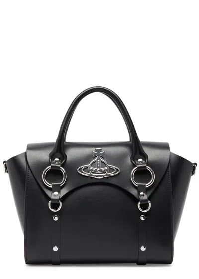Vivienne Westwood Betty Medium Leather Top Handle Bag In Black