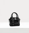 Vivienne Westwood Betty Mini Handbag With Chain Emboss Croc Leather Black In Black
