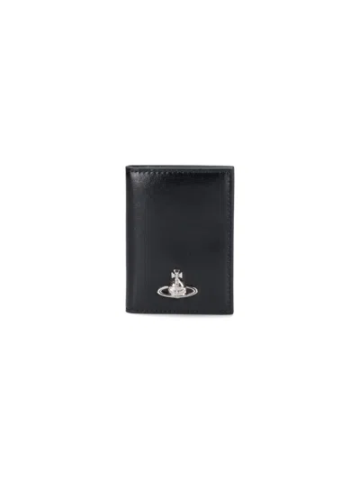 Vivienne Westwood Bi-fold Logo Card Holder In Black