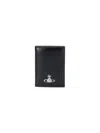 Vivienne Westwood Smooth Black Wallet With Iconic Emblem In Black