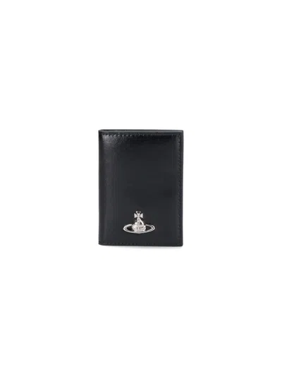 Vivienne Westwood Bi-fold Logo Card Holder In Black