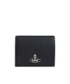 Vivienne Westwood Black Bi-fold Wallet With Logo Orb Black In Black