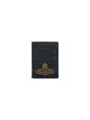 Vivienne Westwood Bi-fold "orb" Passport Holder - Black