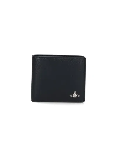 Vivienne Westwood Bi Fold Wallet Orb In Black