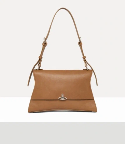 Vivienne Westwood Bianca Medium Shoulder Bag Supple Leather Honey-dark-silver