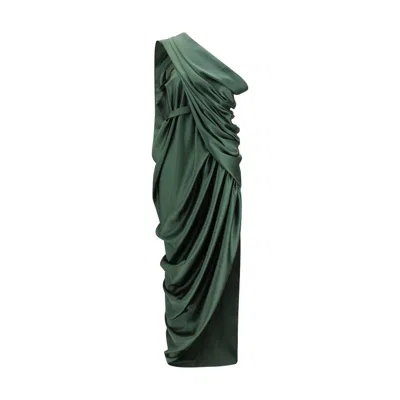 Vivienne Westwood Draped Satin Dress In Green