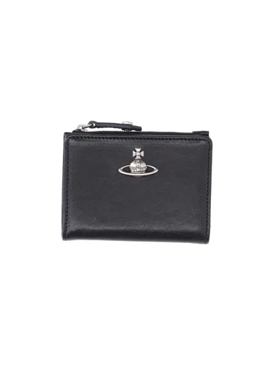 Vivienne Westwood Bi-fold Wallet Orb In Black