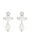 Vivienne Westwood Drop Design Faux-pearl Earrings Pair Pearl Detail In Metallic