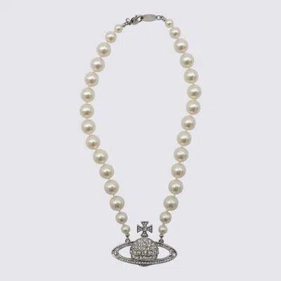 Vivienne Westwood Bijoux Platinum/cream/crystal In Silver