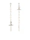 Vivienne Westwood Broken Pearl Earrings In Metallic