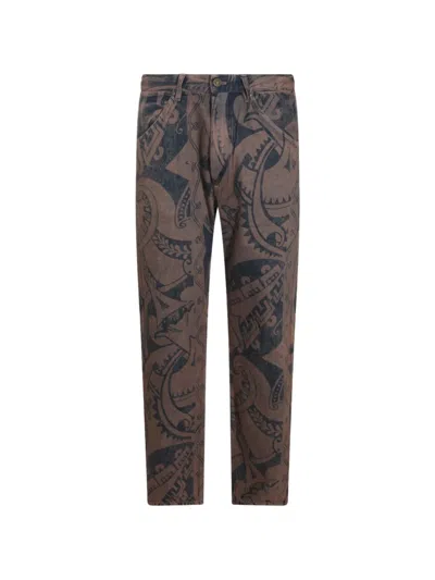 Vivienne Westwood Bizarre Print Straight-leg Jeans In Brown