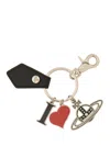 Vivienne Westwood Multicolor Metal Keyring In Black