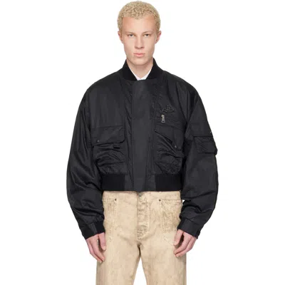 Vivienne Westwood Black Achilles Bomber Jacket