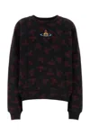 Vivienne Westwood Men Allover Logo Crweneck Sweater In Black
