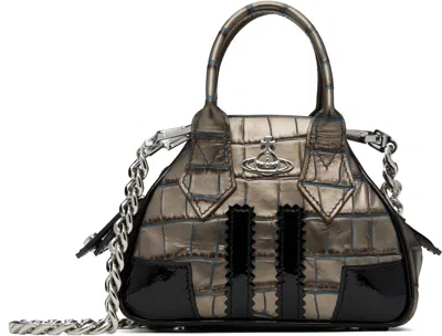 Vivienne Westwood Black & Brown Mini Yasmine Chain Bag In D405 Brown