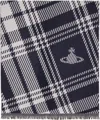 Vivienne Westwood Black & Gray Tartan Scarf In Brown