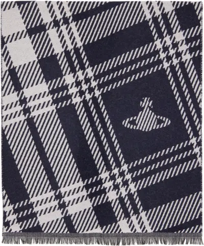 Vivienne Westwood Black & Gray Tartan Scarf