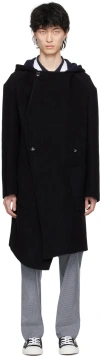 Vivienne Westwood Black & Navy Double-breasted Reversible Coat In 233-w00mk-n202si