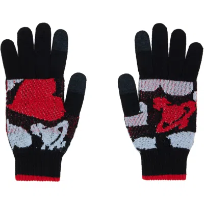 Vivienne Westwood Black & Red Hearts & Orbs Gloves In Multi