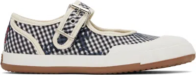 Vivienne Westwood Black & White Animal Gym Bar Ballerina Flats In O302 Gingham/vw Bla