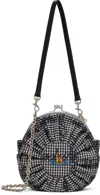 Vivienne Westwood Black & White Rosie Circle Frame Crossbody Bag In O302 Gingham/vw Blac