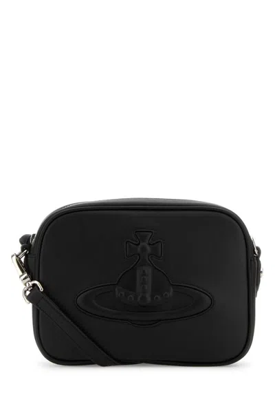 Vivienne Westwood Black Leather Anna Crossbody Bag