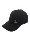 Vivienne Westwood Logo Embroidery Cotton Baseball Cap In Black