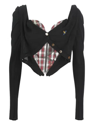 Vivienne Westwood Black Bea Corset Cardi Sweater