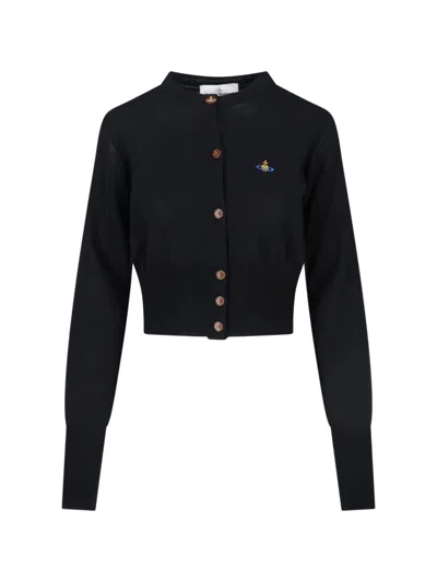 Vivienne Westwood Black Bea Crop Cotton Cardigan