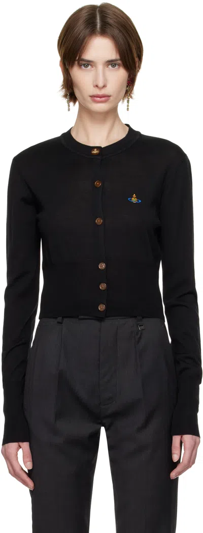 VIVIENNE WESTWOOD BLACK BEA CROPPED CARDIGAN