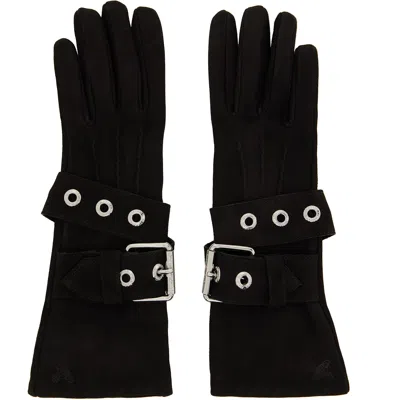 Vivienne Westwood Black Belt Buckle Gloves In N401 Black