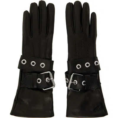 Vivienne Westwood Black Belt Buckle Gloves In N401 Black