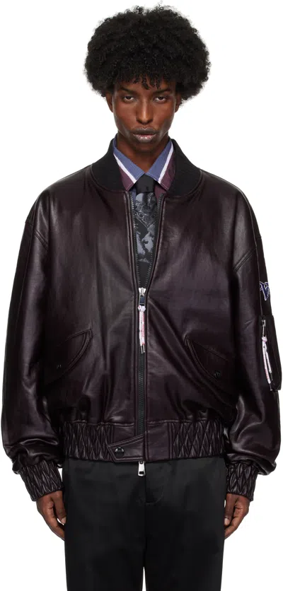 VIVIENNE WESTWOOD BLACK BERNARDO FAUX-LEATHER BOMBER JACKET