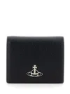 Vivienne Westwood Black Bi-fold Wallet With Logo Orb Black In Black