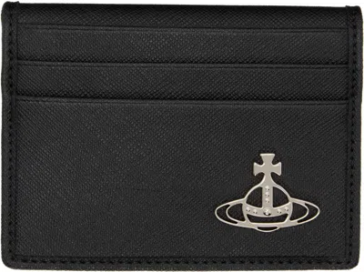 Vivienne Westwood Black Bifold Man Card Holder In Blue