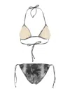 Vivienne Westwood Black Bikini With Halterneck With Tie Closure And All-over Orb Print In Tech Fabric Stretch Woman In Black