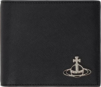 Vivienne Westwood Black Billfold Wallet In Ss25-n401
