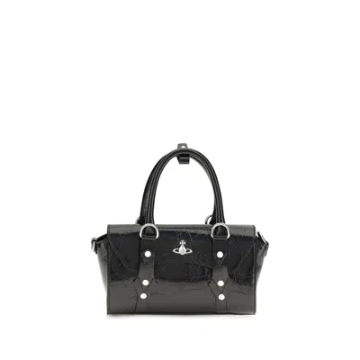 Vivienne Westwood Black Calf Leather Bos Taurus Shoulder Bag